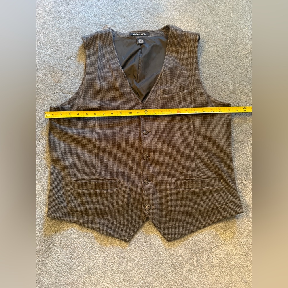 Y2K AXIST Men's Black Houndstooth Vest XL - Picture 5 of 10